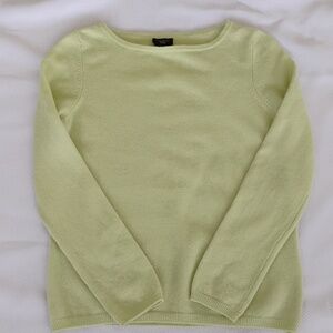 Talbots Pure Cashmere Crewneck Long Sleeve Sweater Light Green - Petite Small